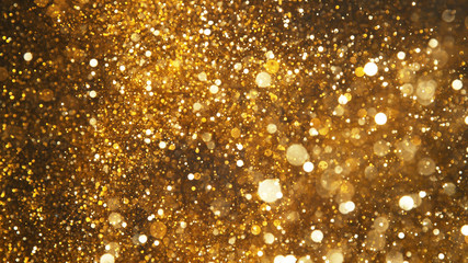 Explosion of golden glitter dots.