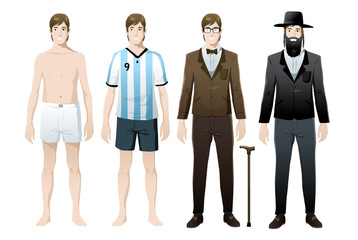 Fototapeta premium man with different clothes