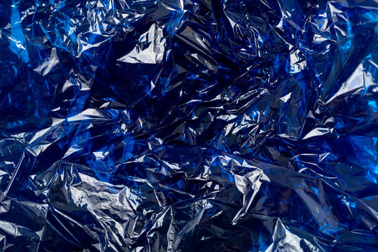 Blue Cellophane Paper Background Texture