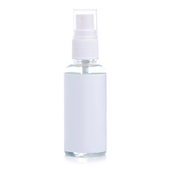 Antibacterial spray for hands antiseptic on white background isolation