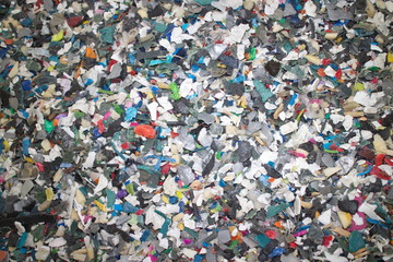 waste shredded pieces of low pressure plastic