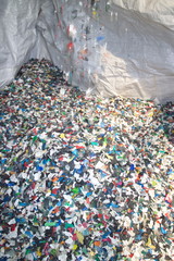 waste shredded pieces of low pressure plastic