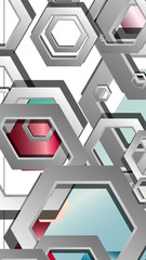 Abstract geometric background with hexagon jewels color compositions. Vector illustration