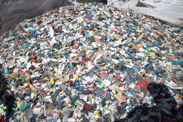 waste shredded pieces of low pressure plastic