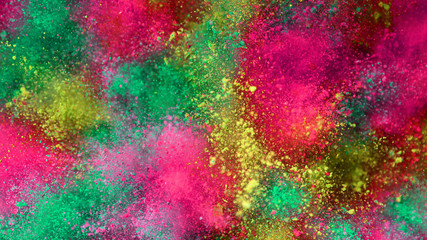Explosion of colored powder.
