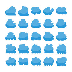 Obraz premium blue cloud shape icons collection vector