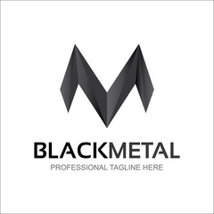 Obraz premium Black Metal, M Letter Logo.