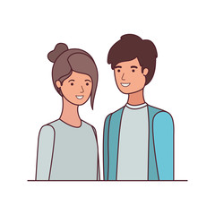 Obraz premium young couple in white background avatar character