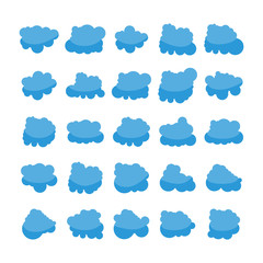 Fototapeta premium blue cloud shape icons collection vector
