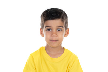 Happy dark child with yellow t-shirt