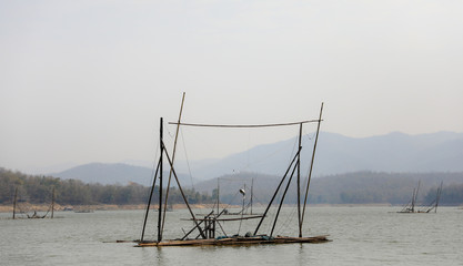 Fishing structure on a lake in northern Thailand. 