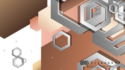Abstract geometric background with hexagons skin color composition. Vector illustration