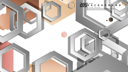 Abstract geometric background with hexagons skin color composition. Vector illustration