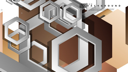Fototapeta premium Abstract geometric background with hexagons skin color composition. Vector illustration