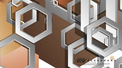 Abstract geometric background with hexagons skin color composition. Vector illustration