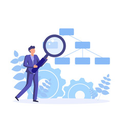 Decision tree. Data scientists, analytical data experts working with decision tree and decision making.