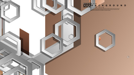 Abstract geometric background with hexagons skin color composition. Vector illustration