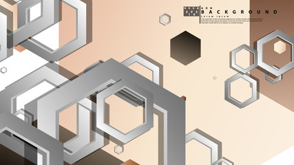 Abstract geometric background with hexagons skin color composition. Vector illustration