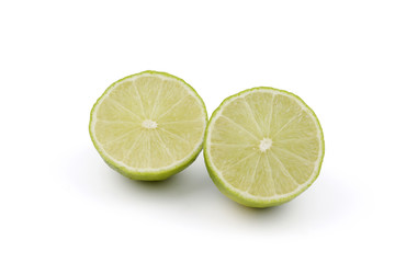 fresh lime on white background