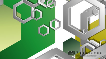 Fototapeta premium Abstract geometric background with hexagons, foliage color composition. Vector illustration