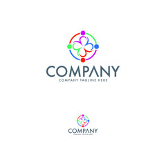 Business team social network icon. Abstract people vector logo template. Human Logo. Education Foundation Abstract