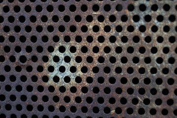 Metal grid surface. Round hole metal grid 