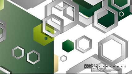 Abstract geometric background with hexagons, foliage color composition. Vector illustration