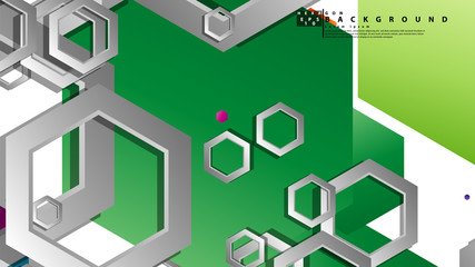 Fototapeta premium Abstract geometric background with hexagon, brights color compositions. Vector illustration