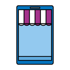 smartphone online ecommerce on white background