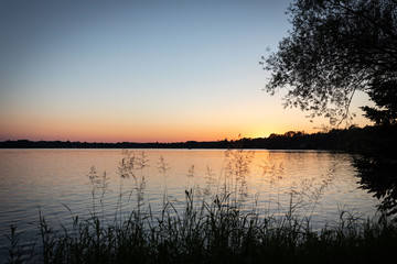 sunset over the lake