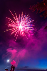 fireworks in the night sky