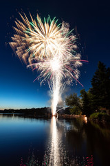 fireworks in the night sky