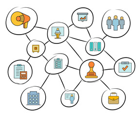 business managementconcept network diagram, mind mapping infographics