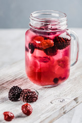 lemonade made from fresh blackberries and raspberries