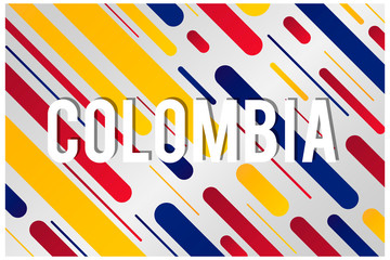 Diagonal lines background with the colors of the Colombian flag. Soccer championship. Ready to use in web banners, social media, presentation, flyers, posters and wallpapers.