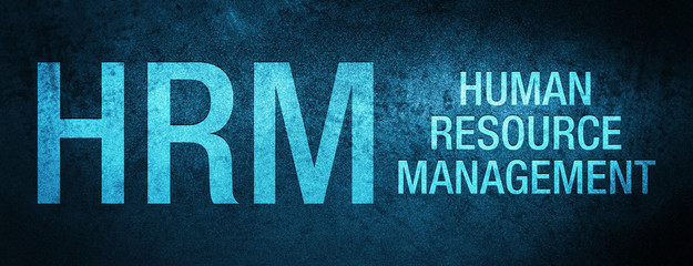HRM Human Resource Management Special Blue Banner Background - obrazy, fototapety, plakaty