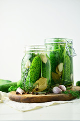 Pickled cucumbers homemade productions making of