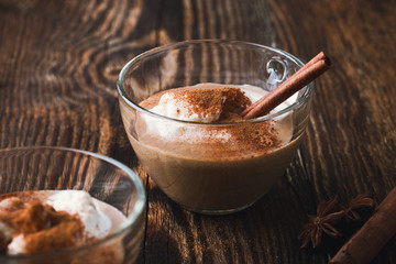 Pumpkin spice latte with whipped cream