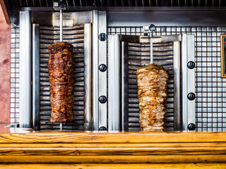 Greek meat giros in a restaurant for lunch