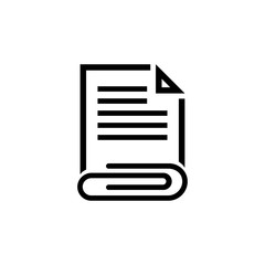 Attached Document, File and Clip Vector Icon
