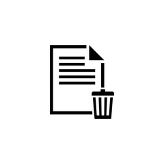 Delete File, Trash Paper Document Vector Icon