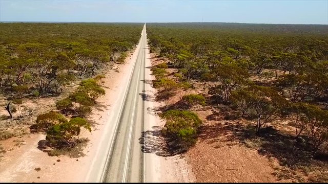 Long straight road across Australia