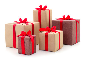 Obraz premium Gift boxes, gifts on a white background isolated.