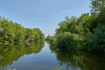 Fototapeta na wymiar Insar river In the natural landscape.