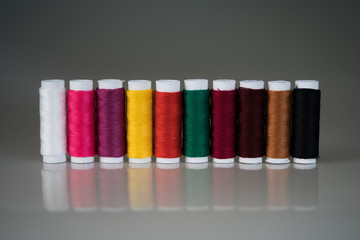 colorful cotton sewing threads reels