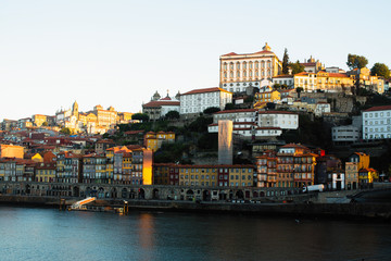 Fototapeta premium View of Douro river and Ribeiro, Porto, Portugal.