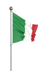 Italy flag blowing in the wind. Background texture. 3d rendering, wave.