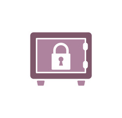Money safe icon on background for graphic and web design. Simple illustration. Internet concept symbol for website button or mobile app.