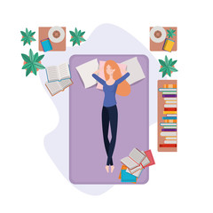 young woman in bed with sleeping pose