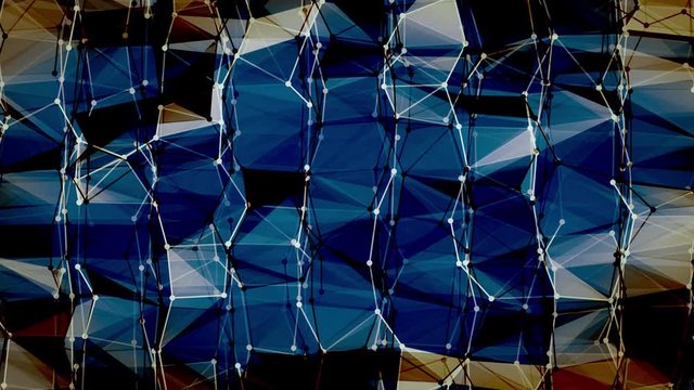Abstract geometry with wireframe triangles and squares (Loop).